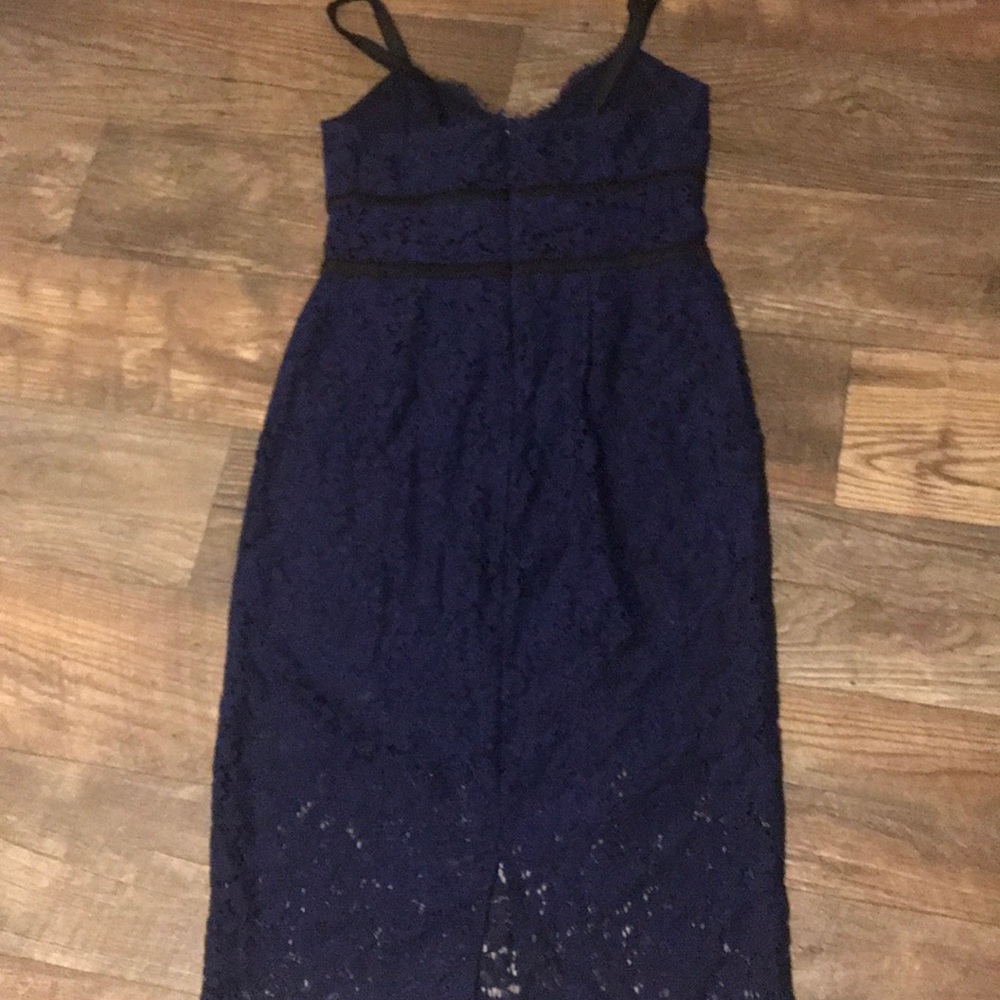 New express piped lace sheath dress midnight blue - Picture 5 of 8